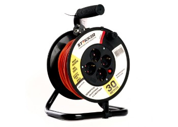 Удлинитель на катушке Feron Stekker Standart 4 гнезда с/з ПВСбм 3*1 30м STD01-40-30 49390