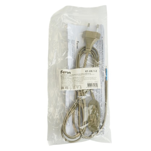 Сетевой шнур с выключателем, 230V 1,9м золото, KF-HK-1-2, купить в Минске по самой низкой цене