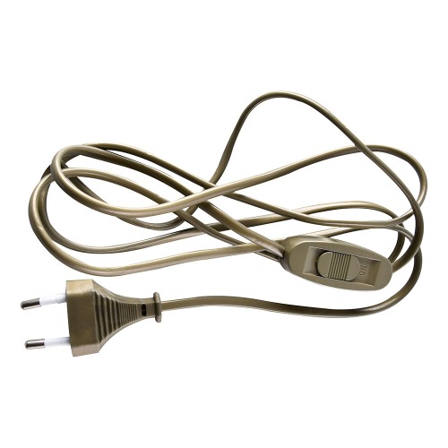 Сетевой шнур с выключателем, 230V 1,9м золото, KF-HK-1-2, купить в Минске по самой низкой цене