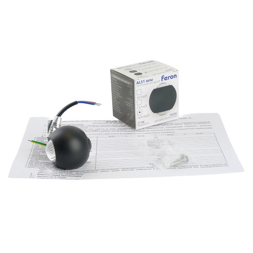 Светодиодный светильник стационарный Feron AL51 2*1W 4000K черный 51130, купить в Минске по самой низкой цене