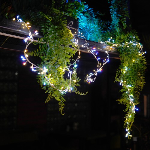 Светодиодная гирлянда Кластер (на проволоке) Feron CL584 линейная 12м  мультиколор, c питанием от сети 230V, прозрачный шнур 51449, купить в Минске по самой низкой цене