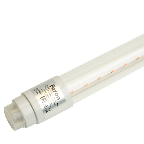 Лампа светодиодная для растений T8 Feron LB-7063 G13 стекло 0,6м 11W 175-265V красно-синий спектр 51662, купить в Минске по самой низкой цене