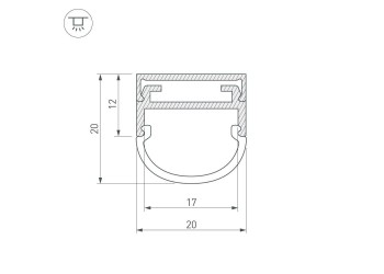 Профиль Arlight ARH-WIDE-B-H20-2000 ANOD 016188