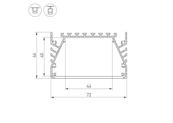 Профиль Arlight KLUS-POWER-W70-2000 ANOD 019879