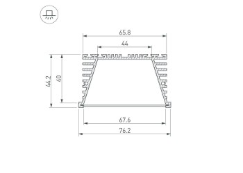 Профиль Arlight KLUS-POWER-RW70F-2000 ANOD 019881
