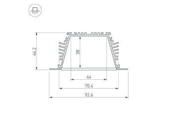 Профиль Arlight KLUS-POWER-RW70FS-2000 ANOD 019882