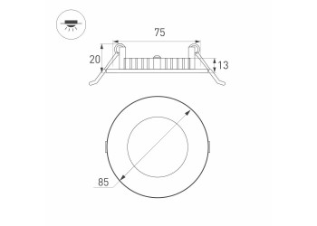 Встраиваемый светодиодный светильник Arlight DL-85M-4W Day White 020103