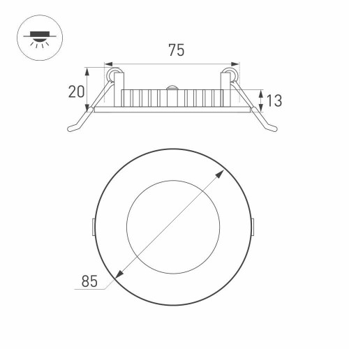 Встраиваемый светодиодный светильник Arlight DL-85M-4W Warm White 020104, купить в Минске по самой низкой цене