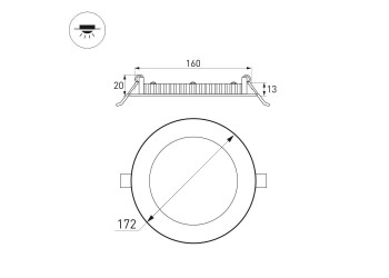 Встраиваемый светодиодный светильник Arlight DL-172M-15W Warm White 020113