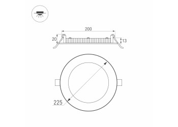 Встраиваемый светодиодный светильник Arlight DL-225M-21W Day White 020118