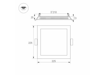 Встраиваемый светодиодный светильник Arlight DL-225x225M-21W Warm White 020137