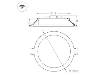 Встраиваемый светодиодный светильник Arlight DL-BL125-9W White 021433