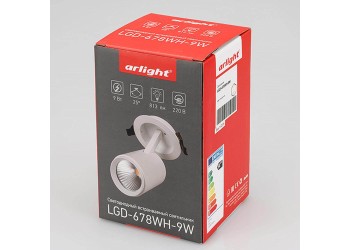 Встраиваемый светодиодный спот Arlight LGD-678WH-9W White 25deg 022243