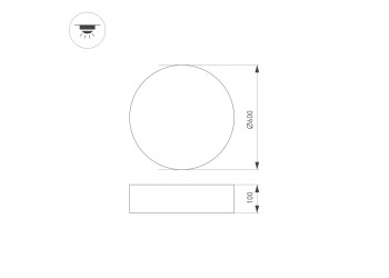 Накладной светодиодный светильник Arlight SP-TOR-PILL-PRISM-R600-50W Day4000 (BK, 100 deg, 230V) 023000(3)