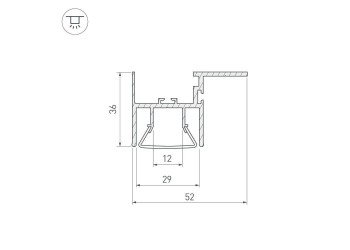 Профиль Arlight FOLED-CEIL-SIDE-2000 023864