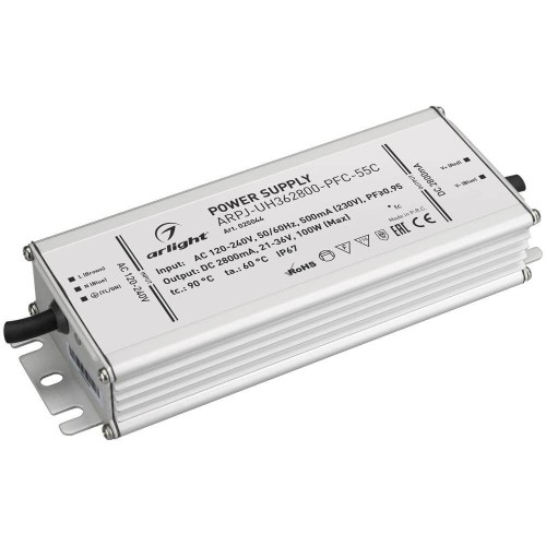 Драйвер Arlight ARPJ-UH362800-PFC-55C 21-36V 100W IP67 2,8A 025044, купить в Минске по самой низкой цене