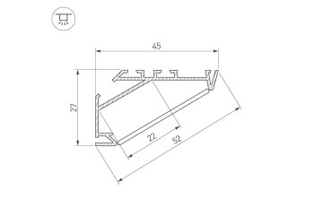 Профиль Arlight KLUS-P45.30-2000 ANOD 025469