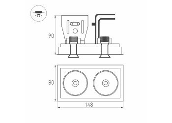 Встраиваемый светодиодный светильник Arlight CL-Simple-S148x80-2x9W Day4000 026877