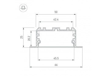 Профиль Arlight KLUS-POWER-W50-FS-2000 ANOD 028919