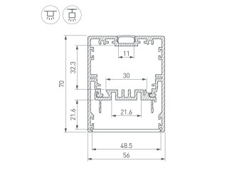Профиль Arlight Klus-Power-W50-2000 Anod 030303