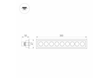Встраиваемый светодиодный светильник Arlight MS-Orient-Built-Turn-TC-S67x300-20W Day3000 031931