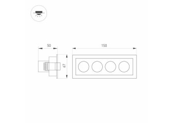 Встраиваемый светодиодный светильник Arlight MS-Orient-Built-Turn-TC-S67x150-10W Day4000 032229