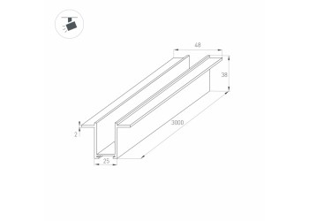 Шинопровод магнитный встраиваемый Arlight Mag-Track-2538-F-3000 033245