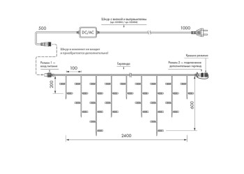 Светодиодная гирлянда Ardecoled ARD-EDGE-CLASSIC-2400x600-WHITE-88LED-MILK-STD White 034102