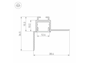 Встраиваемый профиль Arlight ARH-Ceil-S16-Fantom-Edge-2000 Anod 034979