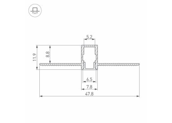 Встраиваемый профиль Arlight SL-Linia8-Fantom-2000 Anod 034986