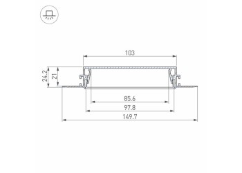 Встраиваемый профиль Arlight SL-Linia97-Fantom-2000 Anod 034987