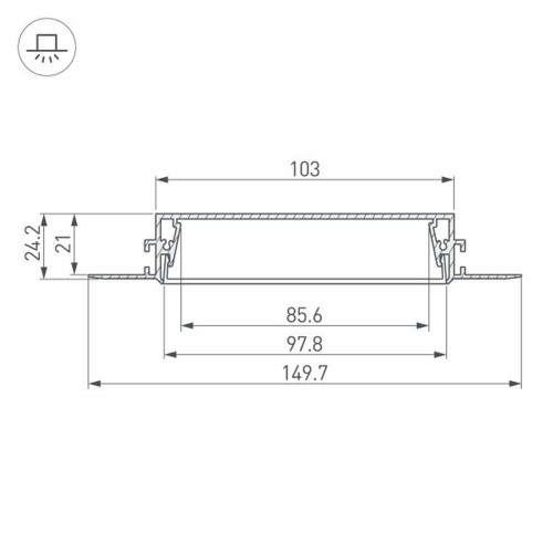 Встраиваемый профиль Arlight SL-Linia97-Fantom-2000 Anod 034987, купить в Минске по самой низкой цене