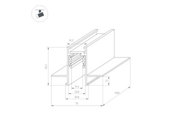 Встраиваемый магнитный шинопровод Arlight MAG-ORIENT-TRACK-2652-FDW-1000 (BK) 035566
