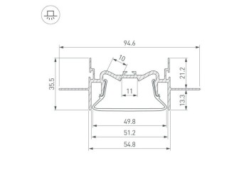 Профиль Arlight FOLED-50-CEIL-CENTER-2000 035769