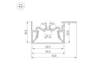 Профиль Arlight Foled-50-Ceil-Side-2000 035770