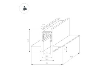 Шинопровод магнитный встраиваемый Arlight Mag-Orient-Track-2652-FDW-2000 035797