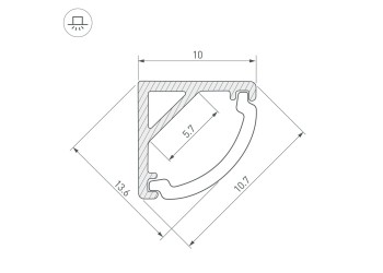 Профиль Arlight ARH-Kant-H10-2000 Anod 036321