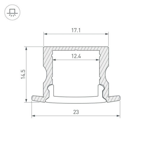 Профиль Arlight ARH-LINE-2315-F-2000 ANOD 036327, купить в Минске по самой низкой цене