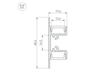 Профиль Arlight ARH-Wall-1849-Dual-2000 Anod 036339