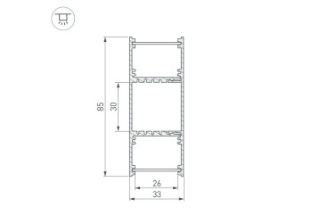 Профиль Arlight ARH-WALL-3385-DUAL-2000 ANOD 036341