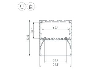 Профиль Arlight ARH-Power-W75-2000 Anod 036349