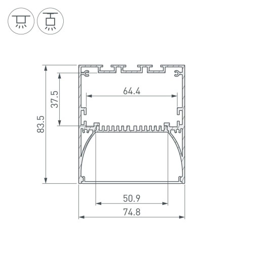 Профиль Arlight ARH-Power-W75-2000 Anod 036349, купить в Минске по самой низкой цене