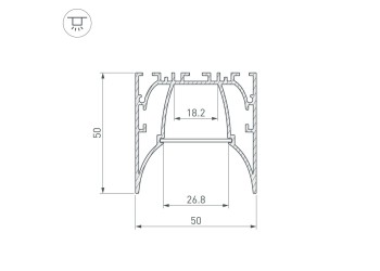 Профиль Arlight ARH-Line-5050-Comfort-2000 Anod 036353