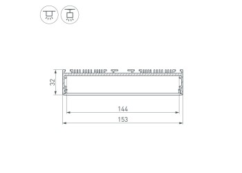 Профиль Arlight ARH-Power-W150-2000 Anod 036368