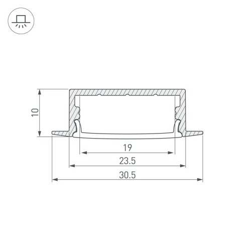 Профиль с экраном Arlight ARH-WIDE-F-H10-2000 ANOD+OPAL 036769, купить в Минске по самой низкой цене