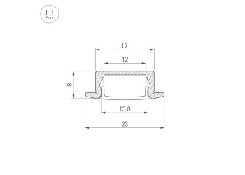 Профиль Arlight Line-2308-F-2000 Anod Olive Grey 038440