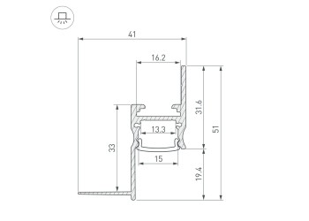 Профиль Arlight ARH-Сeil-S14-Shadow-2000 White 038594