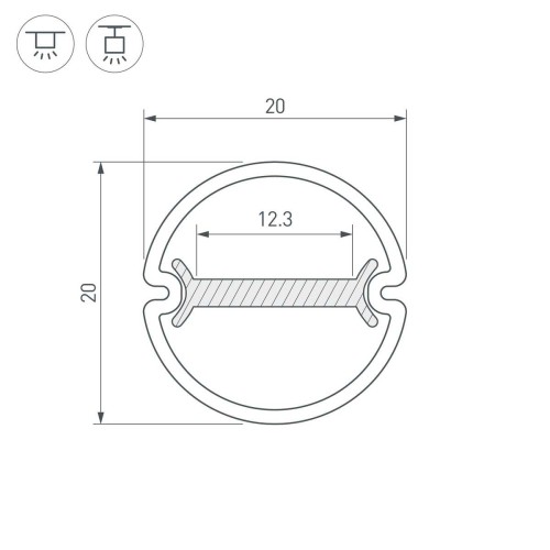 Профиль Arlight ARH-Round-D20-Dual-2000 Anod 039218, купить в Минске по самой низкой цене