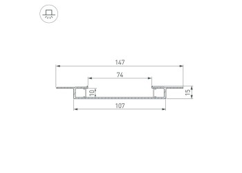 Встраиваемый профиль Arlight Fantom-W75-Dual-2000 White 039946
