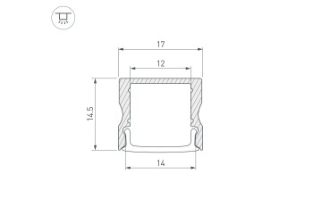Встраиваемый профиль ARH-LINE-1715-2000 ANOD GOLD 039988